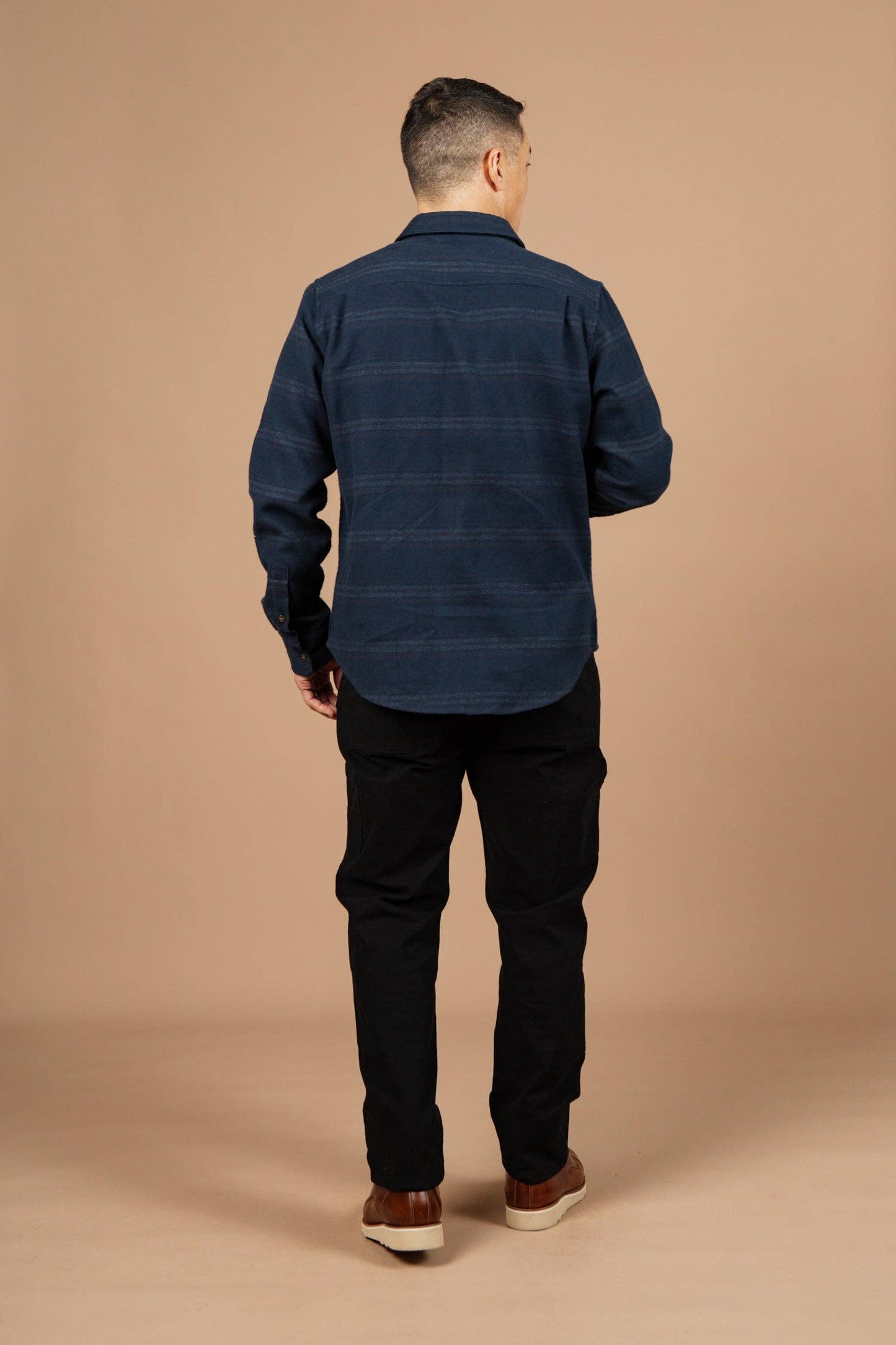 Larson Shirt / Navy Blanket Stripe: Navy Blanket Stripe / XL